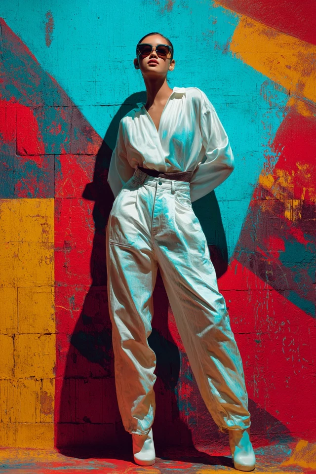 Edgy Silk Mom Jeans