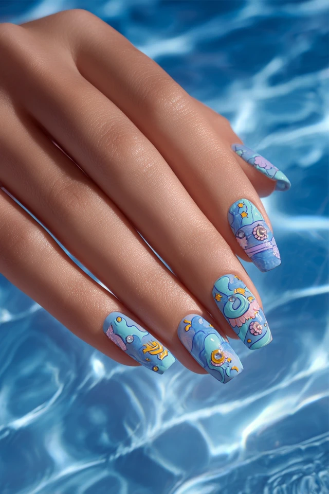 Enchanting Squidward Tentacles Nails