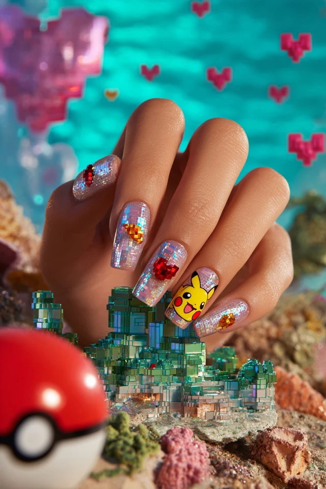 Enchanting Ash Ketchum Nails