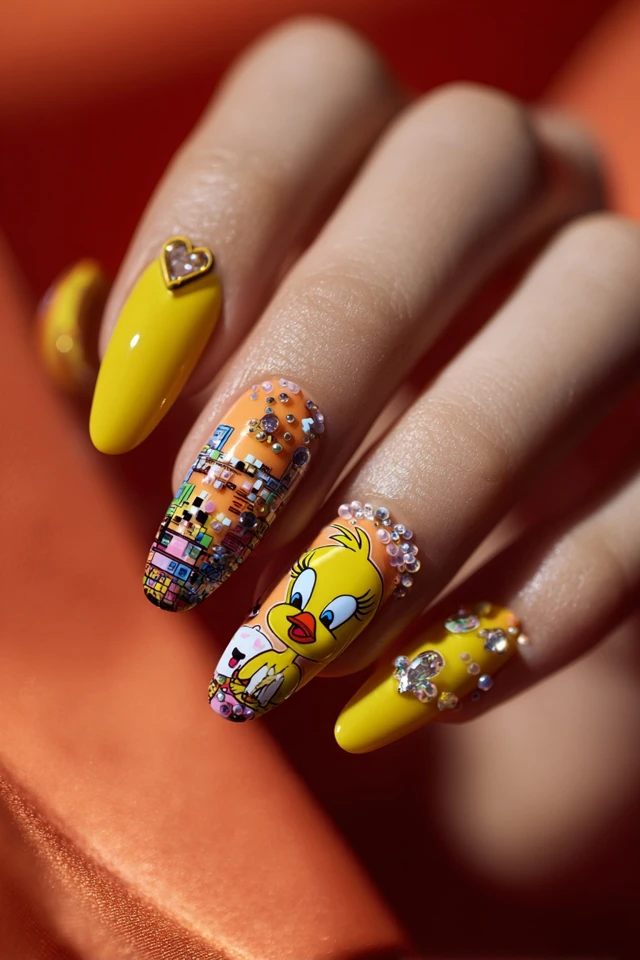 Iconic Tweety Bird Nails