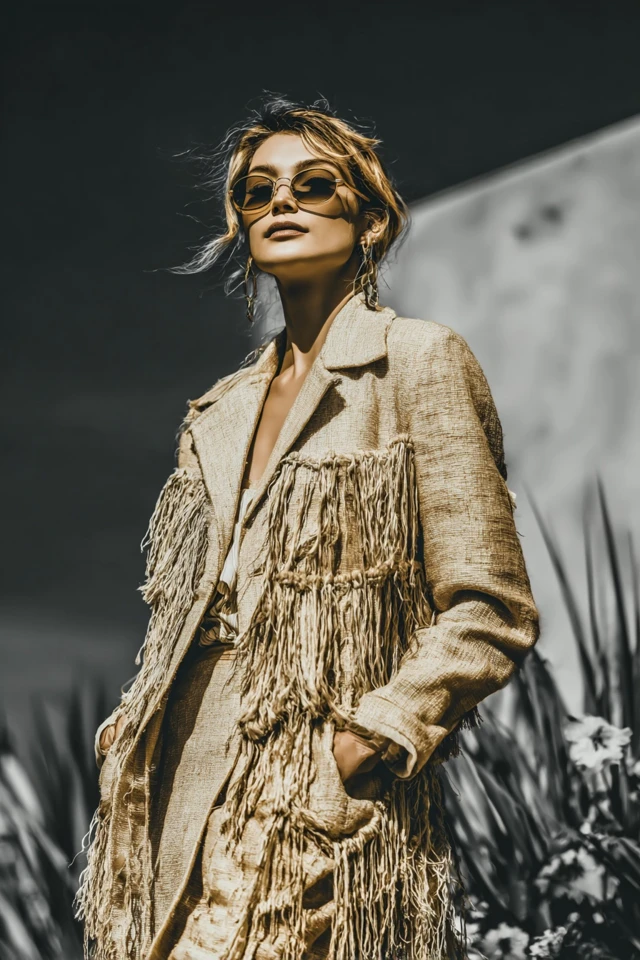 Preppy Linen Fringe Jackets