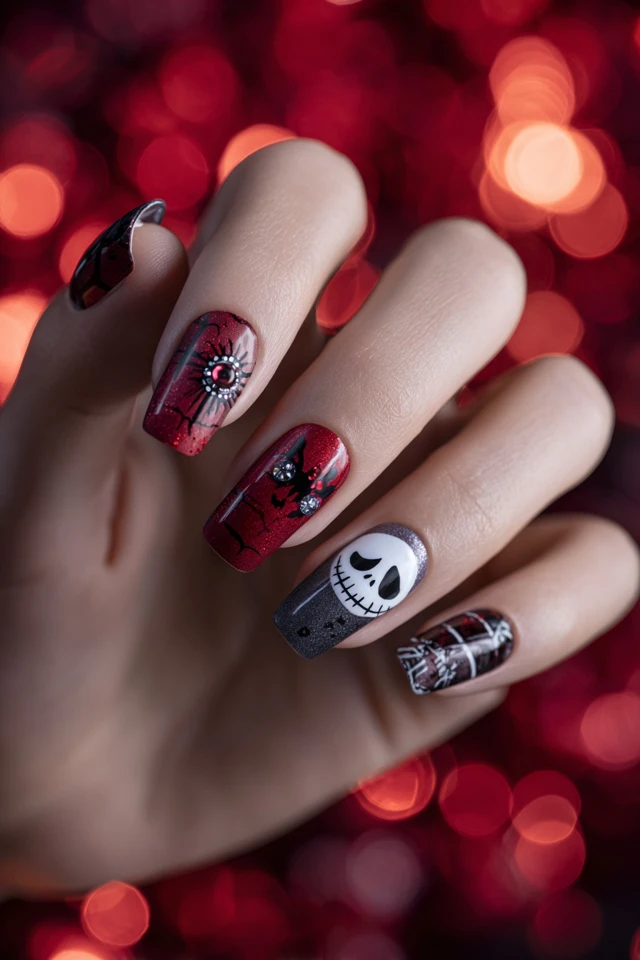 Radiant Jack Skellington Nails