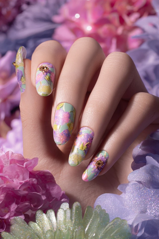 Retro Tinker Bell Nails