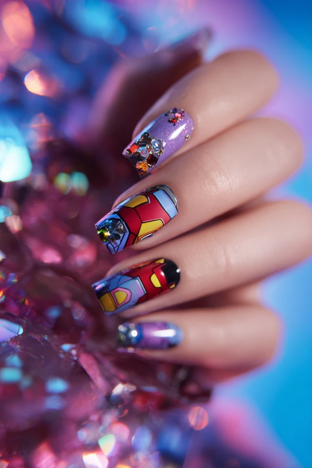 Radiant Iron Man Nails