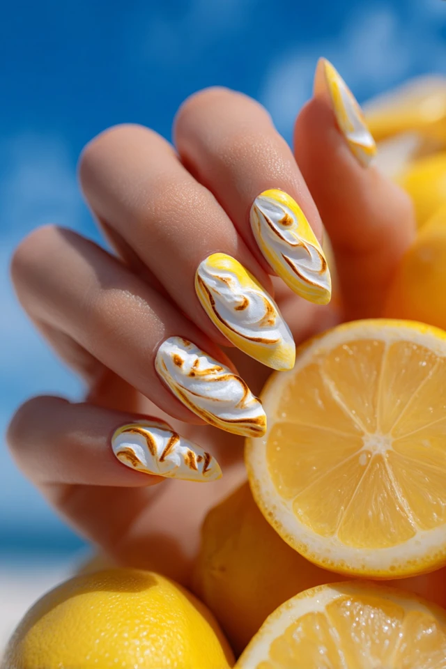 Lemon Meringue Nails Extravaganza