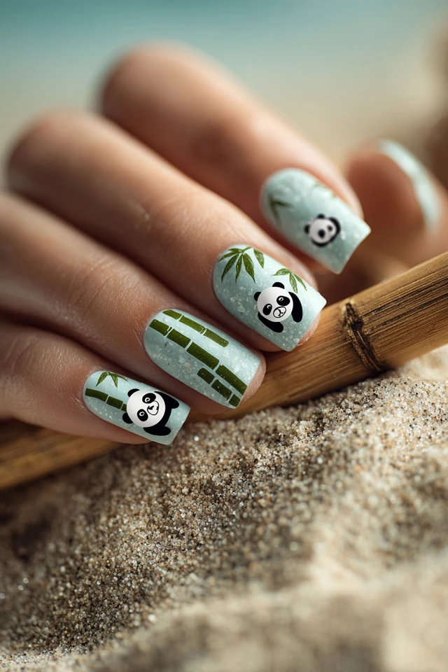Minty Panda Nails Extravaganza