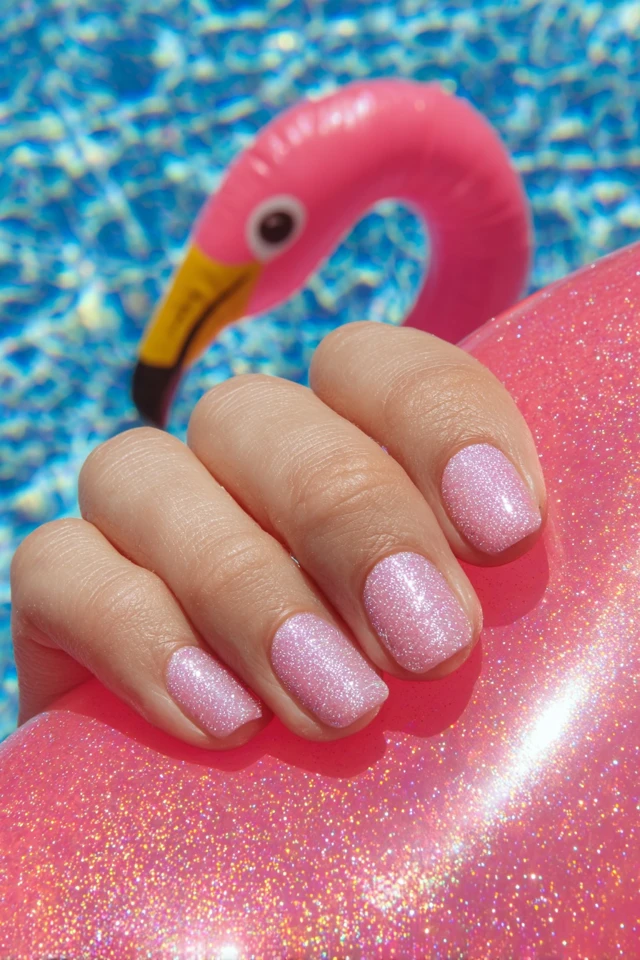 Fuzzy Flamingo Nails Extravaganza