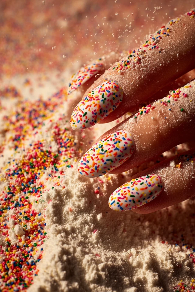 Rainbow Sprinkle Nails Extravaganza