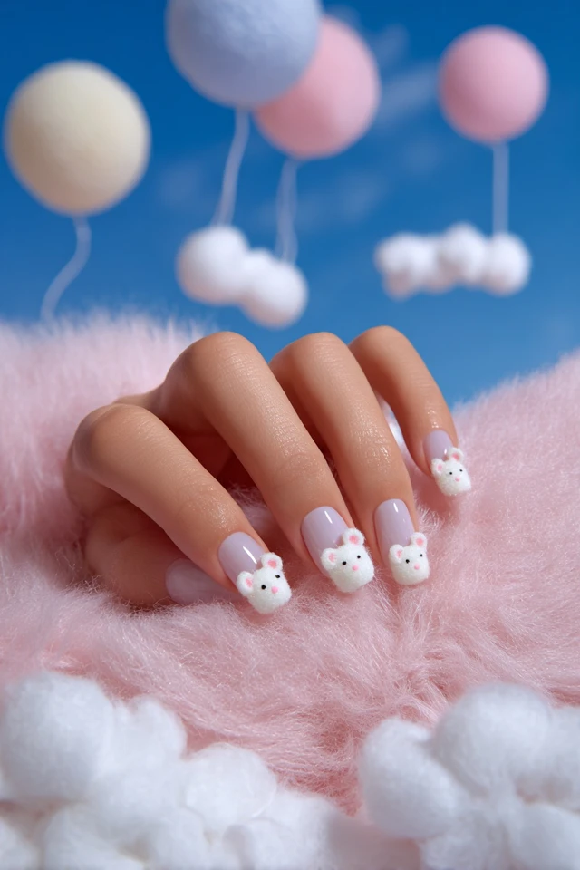 Marshmallow Mouse Nails Extravaganza