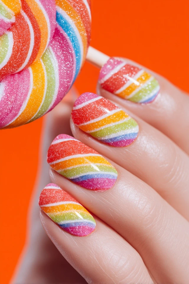 Lollipop Swirl Nails Extravaganza