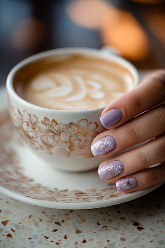 Lavender Latte Nails Extravaganza