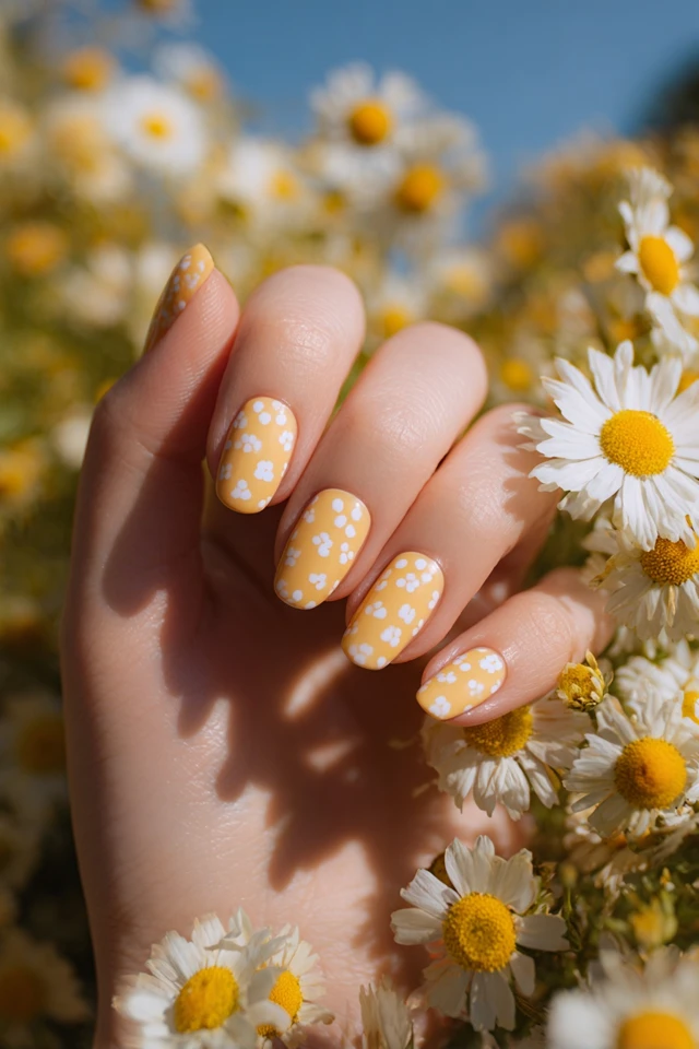 Daisy Puff Nails Extravaganza