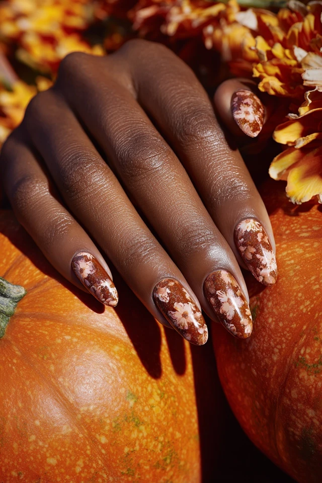 Pumpkin Fall Elegance Nails