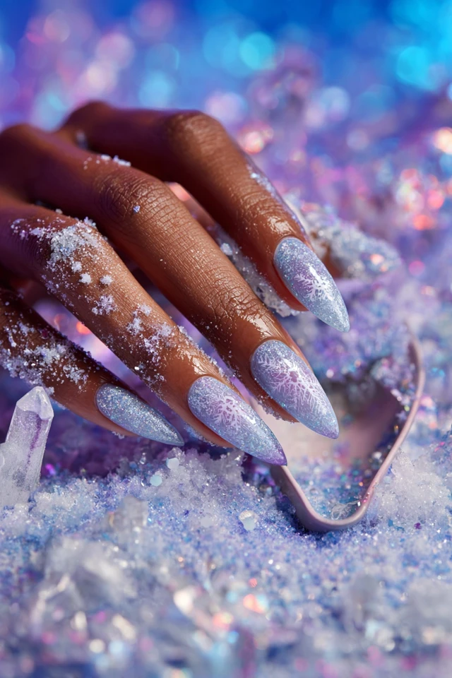 Snowflake Winter Charm Nails