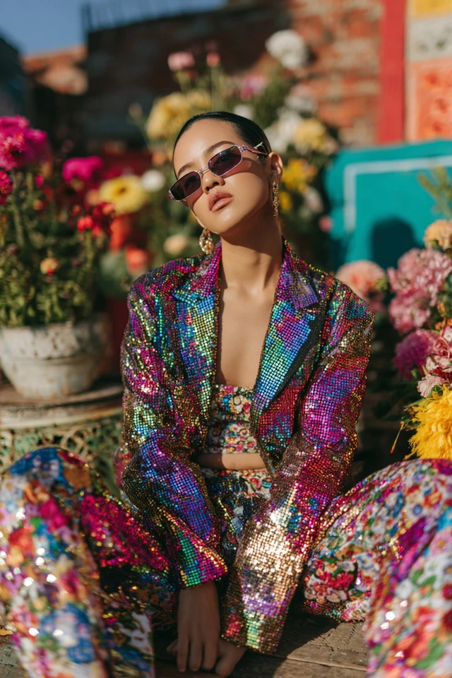 Cottagecore Sequin Blazer Outfits