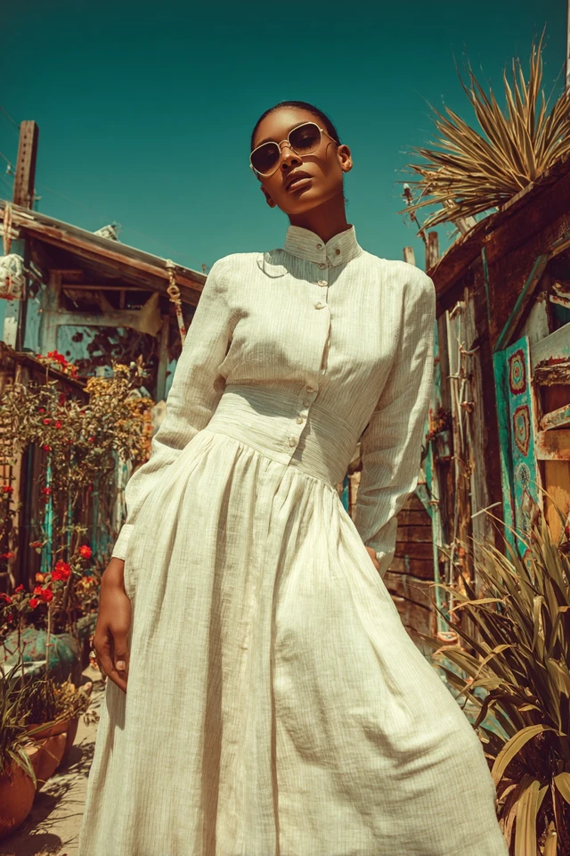 Cottagecore Knit Linen Dresses