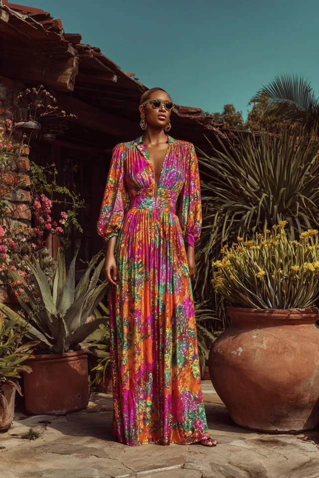 Bold Sequin Linen Dresses