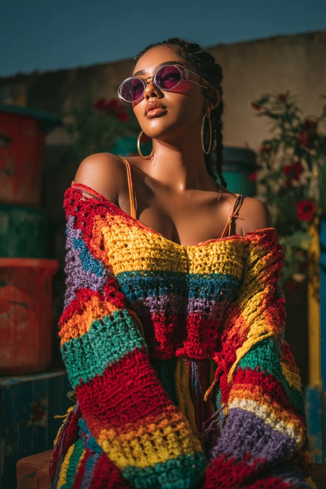 Grunge Holiday Crochet Tops