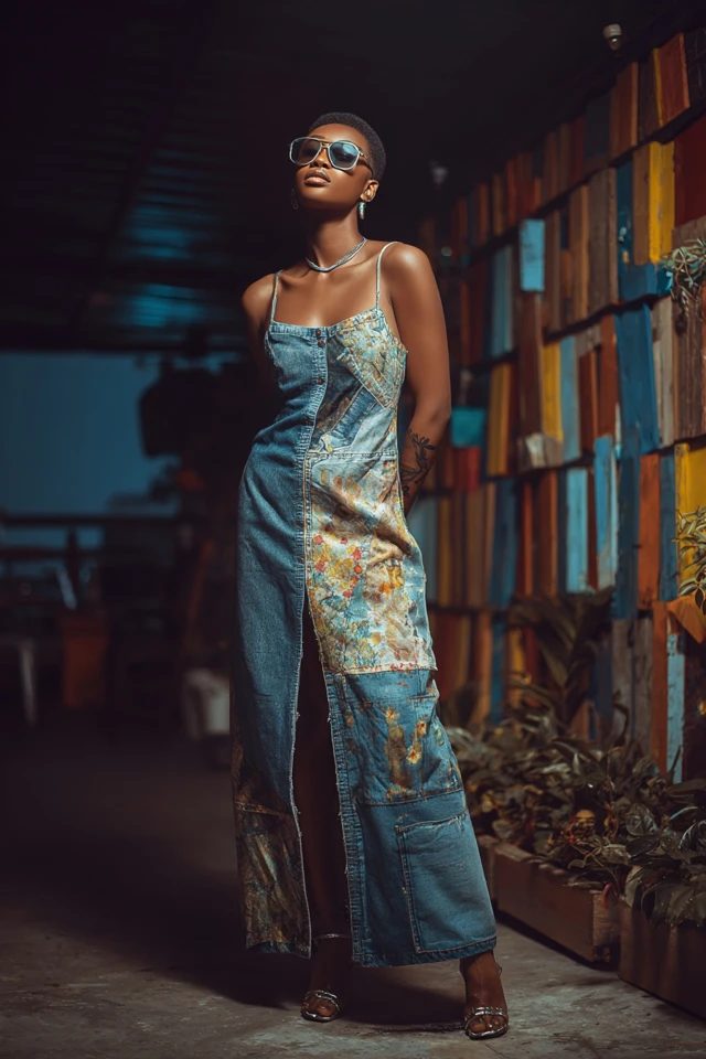 Earthy Denim Slip Dresses