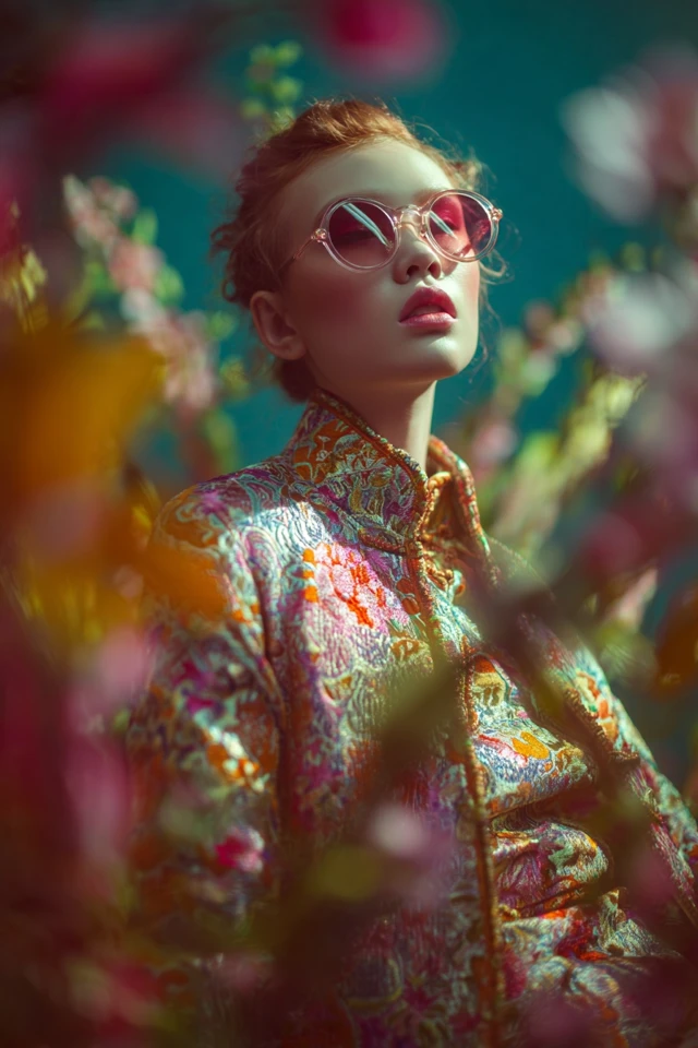Playful Flamingo Brocade Evening Ensemble - photo 3