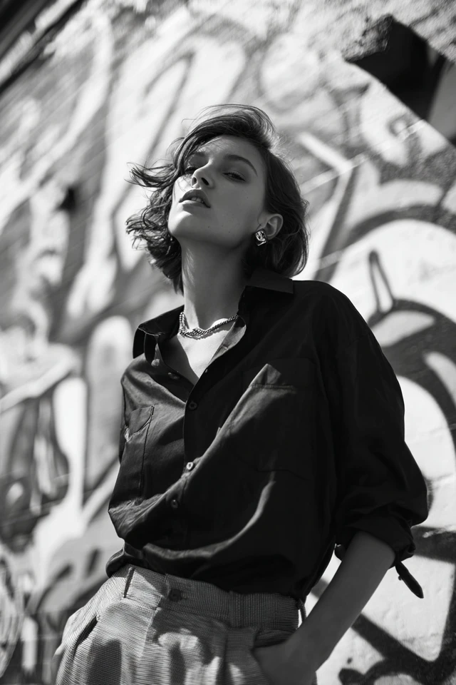Monochrome Oversized Shirt Must-Have - photo 2