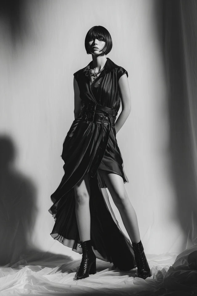 Edgy Satin Skirt Curated - photo 2