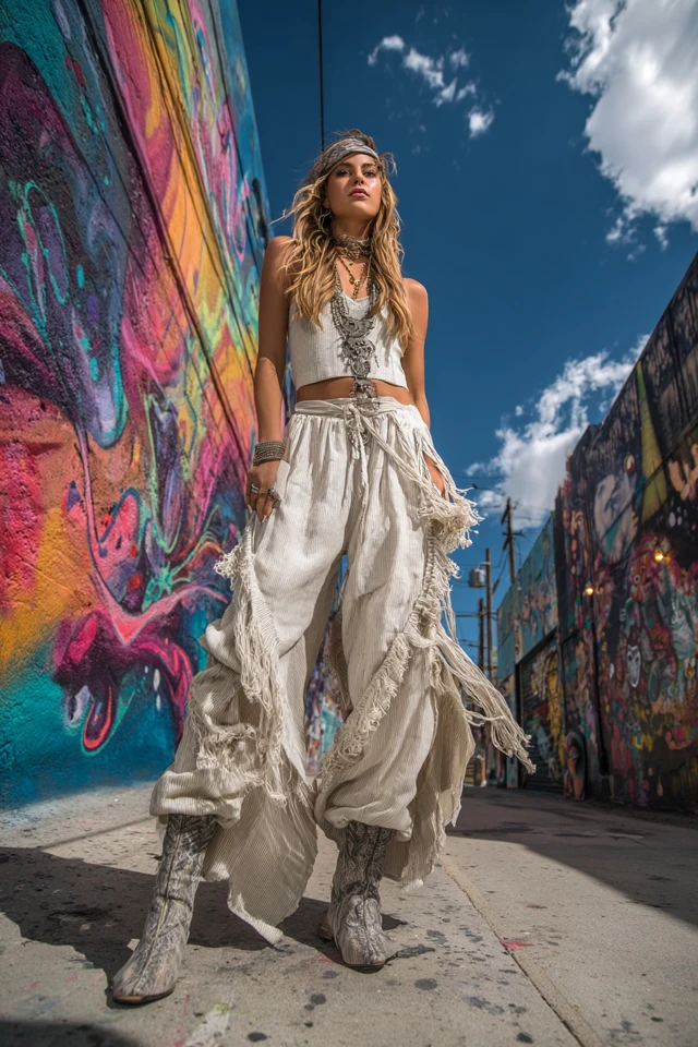 Boho Linen Pants Layering - photo 2