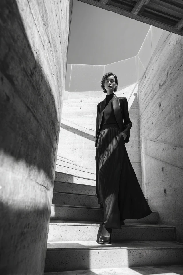 Essential Monochrome Satin Skirt Wardrobe Basics - photo 2