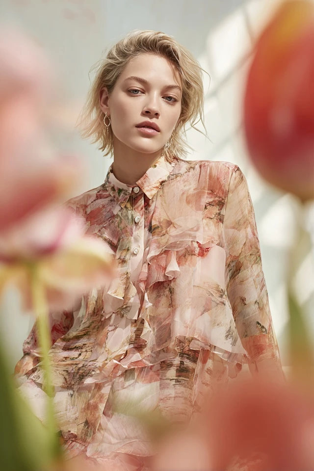 Spring Silk Blouse Occasionwear - photo 2