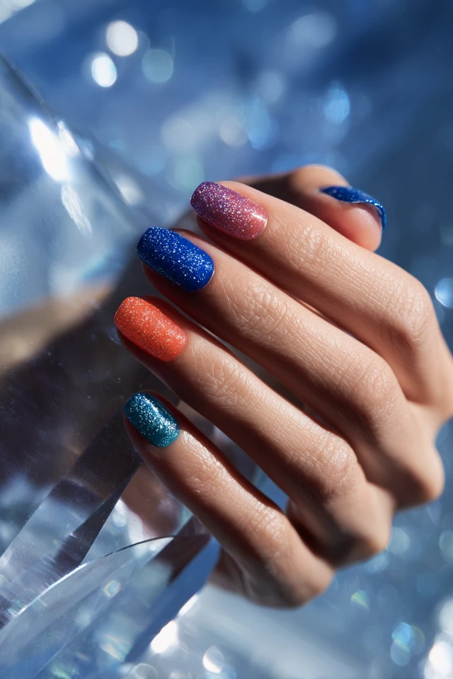 Blue Bloom Nails - photo 2