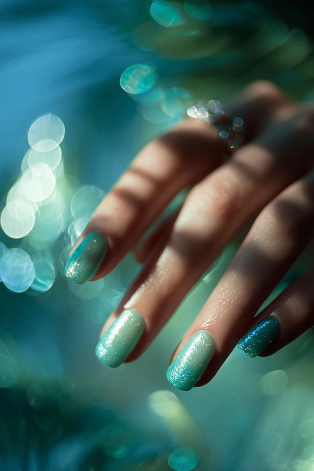 Teal Splash Manicure - photo 2