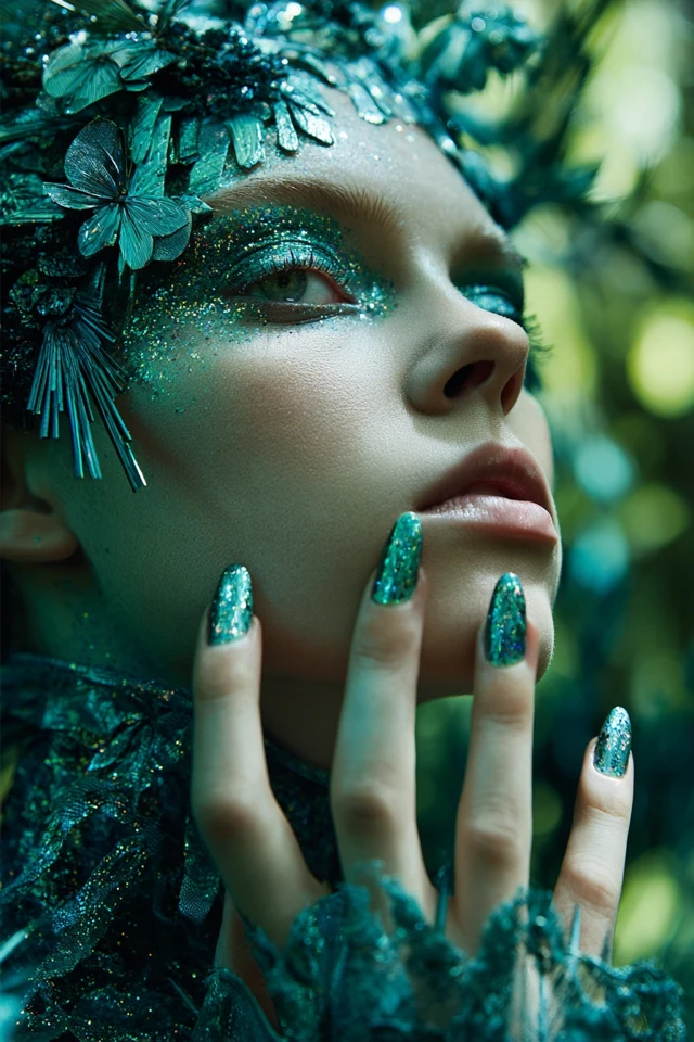 Sculpted Glitter Symphony Nails - photo 2