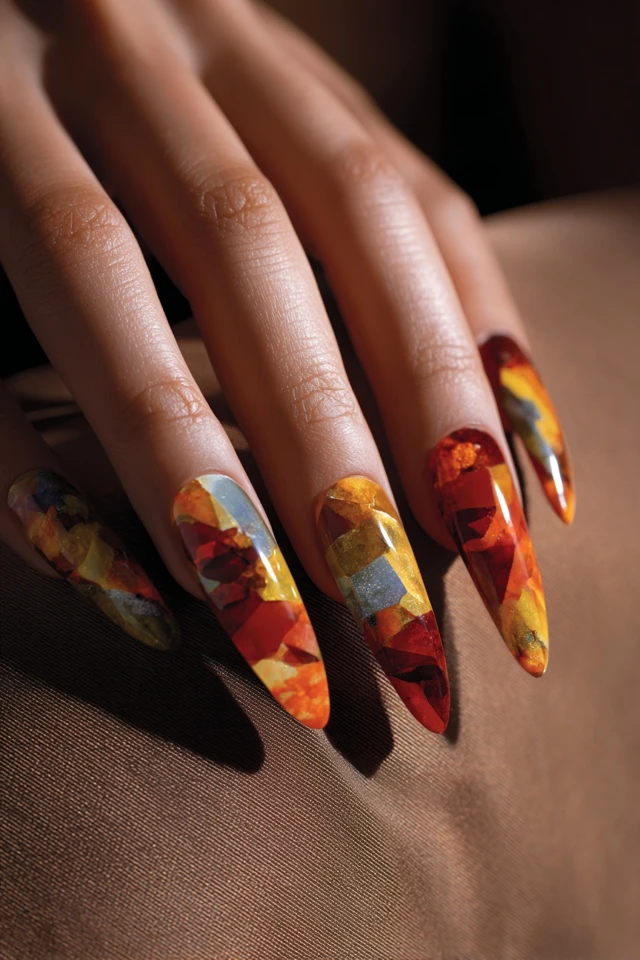 Crystalline Geometric Canvas Nails - photo 2