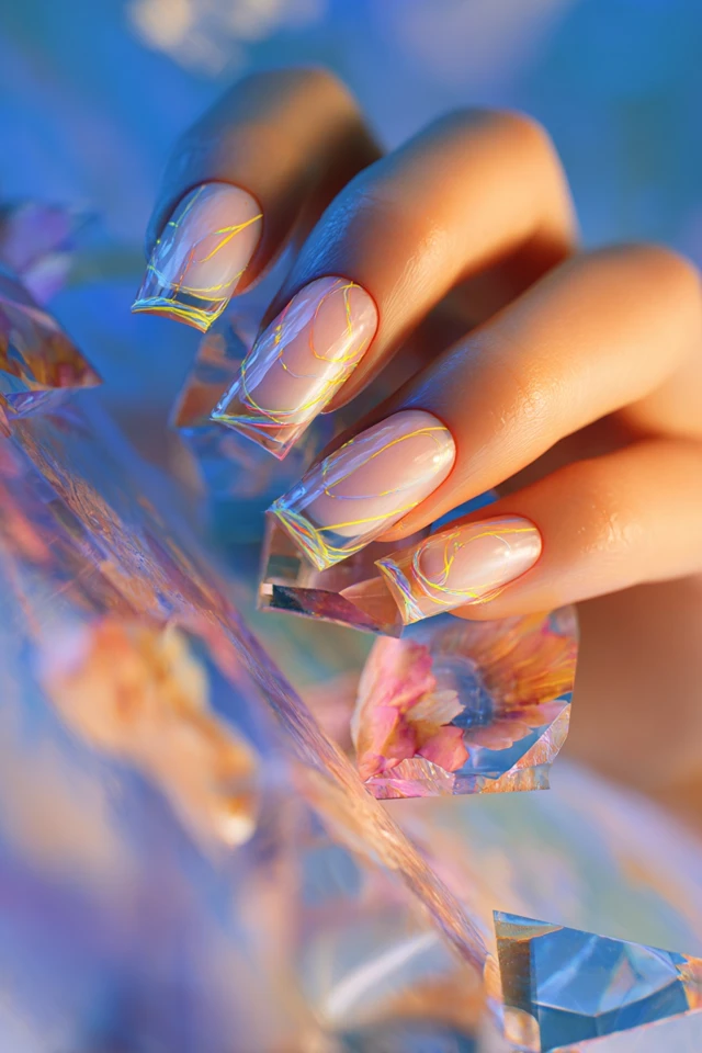 Fluid French Tip Design Nails - photo 2