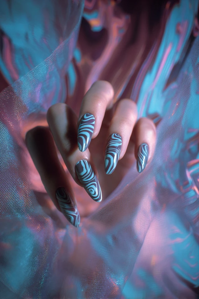 Polished Abstract Design Nails - photo 2