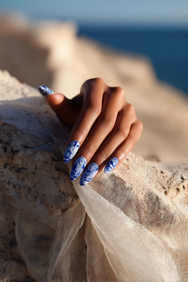 Polished Swirl Canvas Nails - photo 2