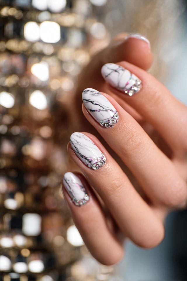 Striking Marble Mani - photo 2