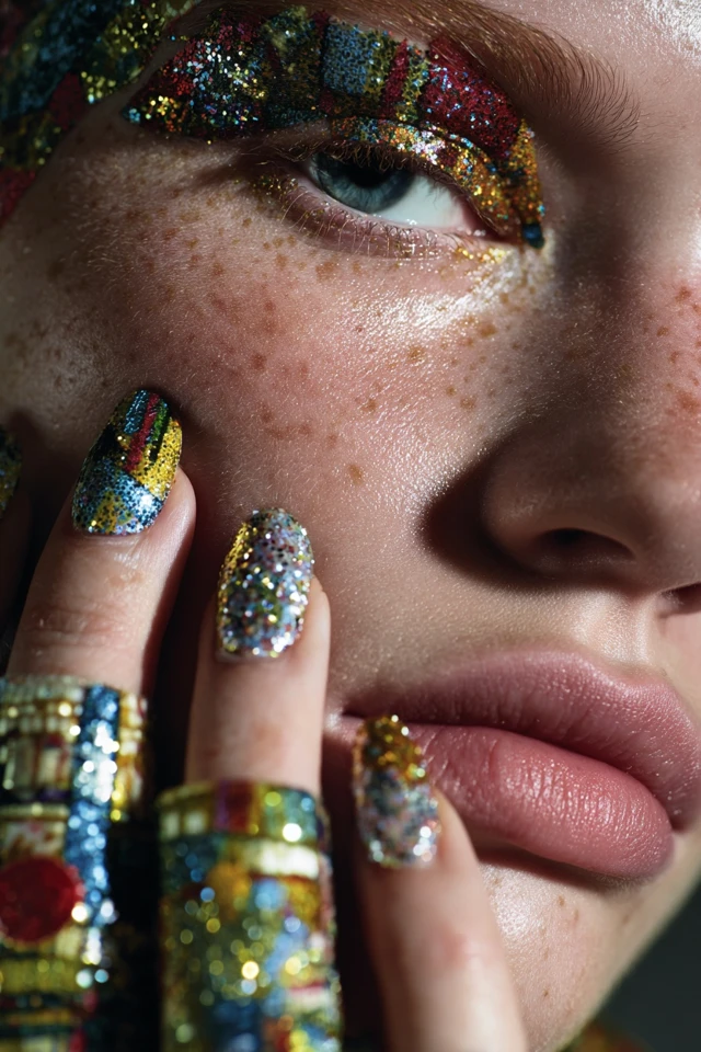 Artful Glitter Statement Nails - photo 2