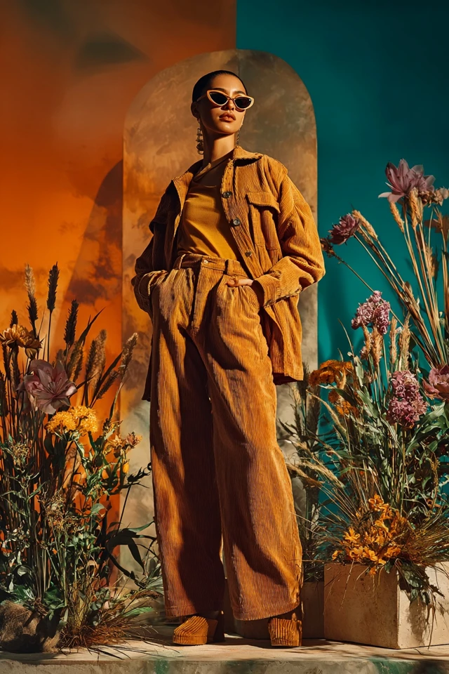Earthy Corduroy Straight‑Leg Jeans - photo 2