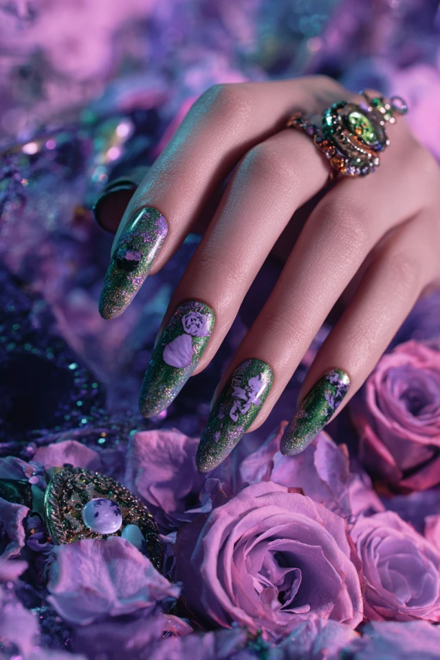 Whimsical Poison Ivy Nails - photo 2