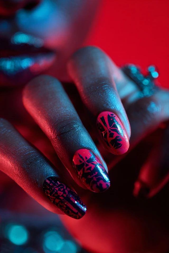 Retro Darth Maul Nails - photo 2