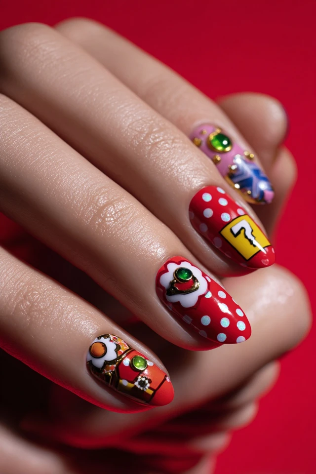 Vivid Mario Nails