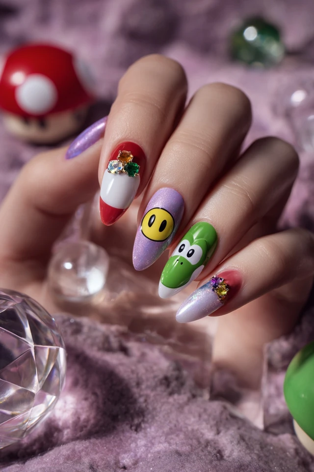 Kawaii Yoshi Nails