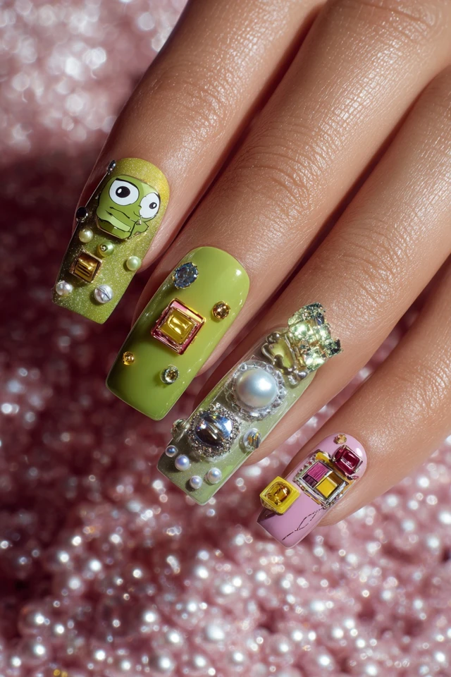 Enchanting Shrek Nails