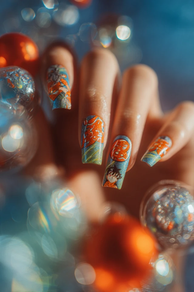 Cosmic Goku Nails - photo 2