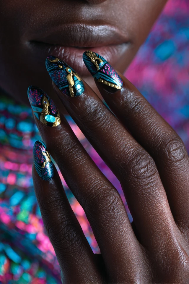 Kawaii Black Panther Nails - photo 2