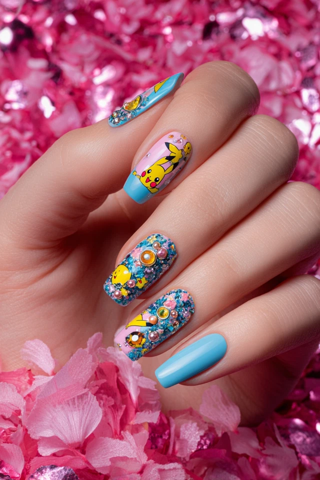 Retro Pikachu Nails - photo 2