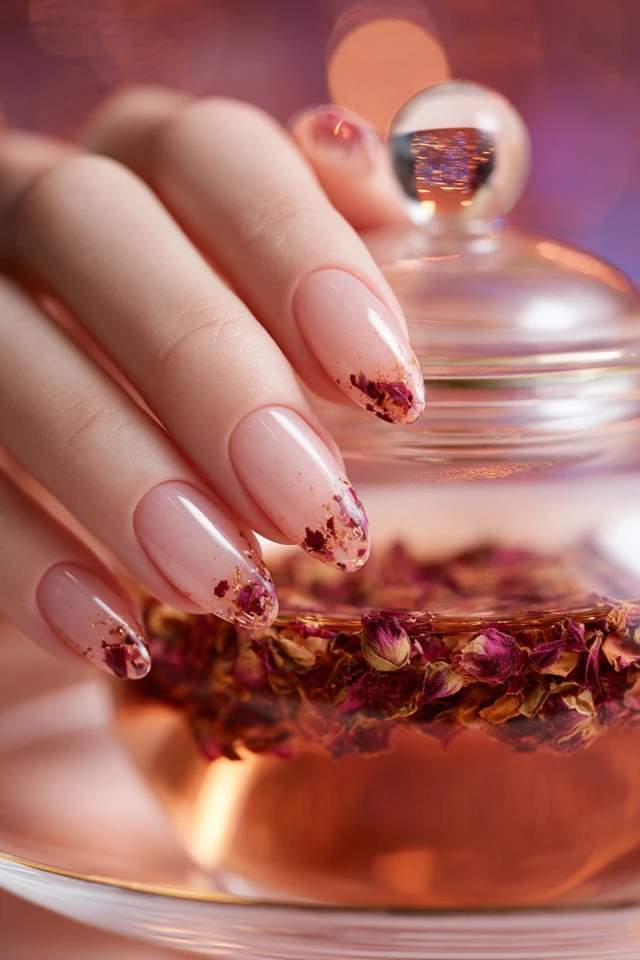 Rose Milk Tea Nails Extravaganza
