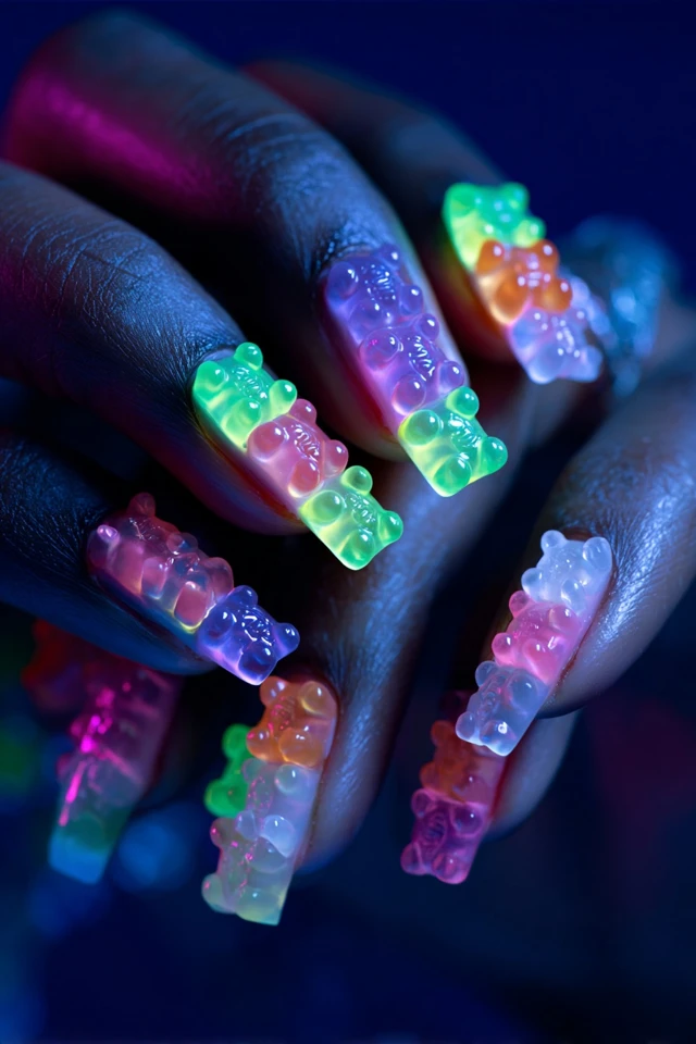 Gummy Bear Glow Nails Extravaganza - photo 2