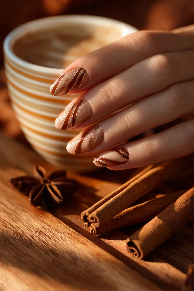 Caramel Ribbon Nails Extravaganza - photo 2